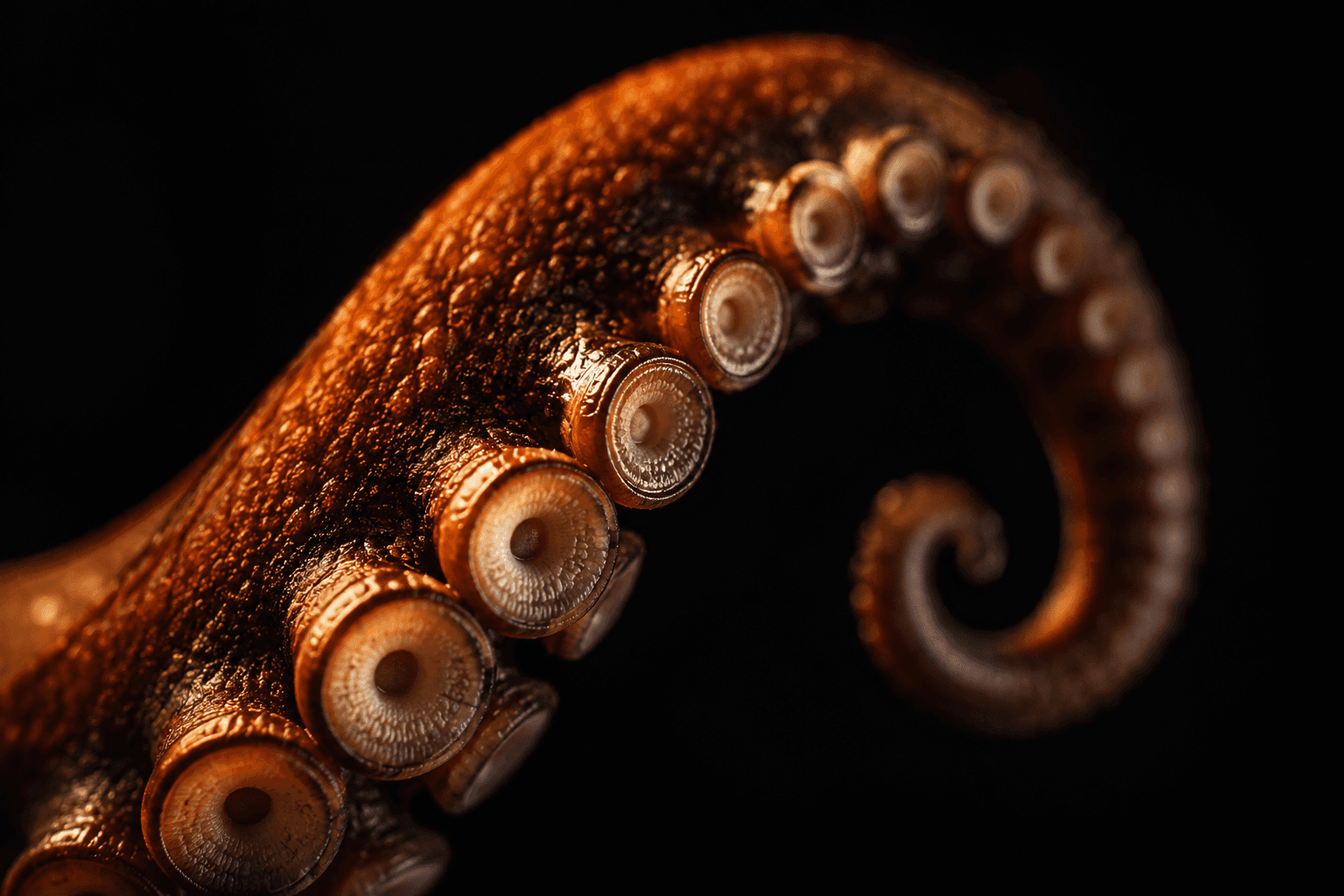 Macro detail of an octopus tentacle